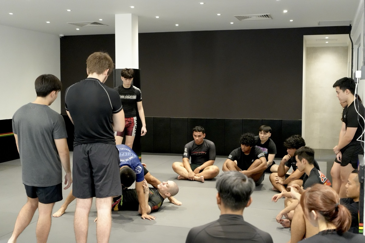 Mat hall at 78 Rifle Range Road during a training session.